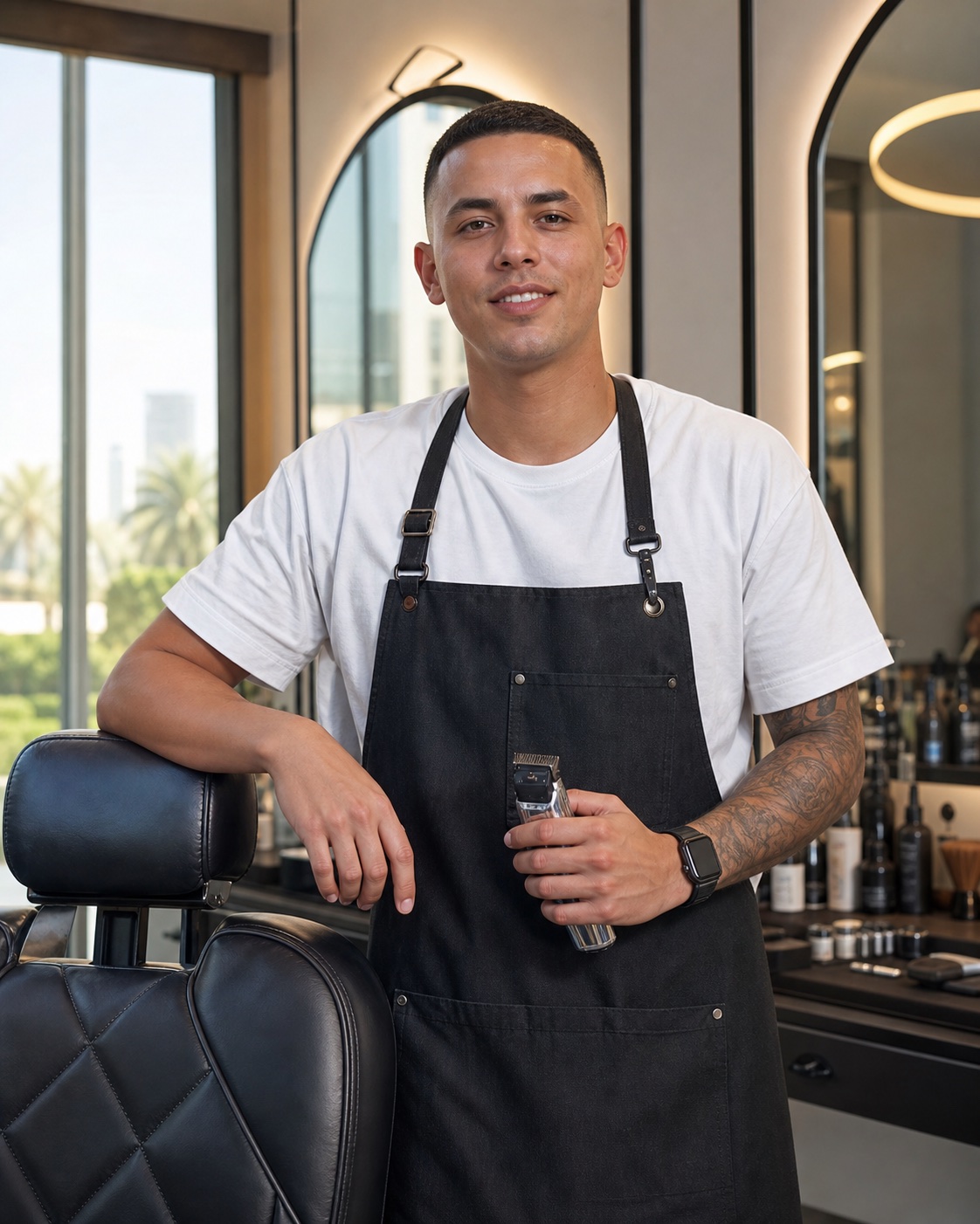 District barber chair profile for quick styling
